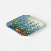 Row of 忘れ-Me-Not  Flowerポット ペーパープレート (傾斜あり)