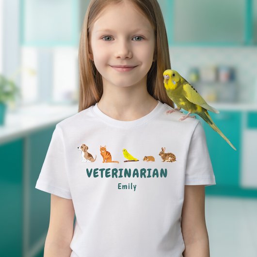 Row Of Animals Kids' Veterinarian Pretend Play Tシャツ