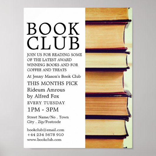 Row of Old Books, Book Club 広告's ポスター (正面)