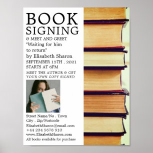 Row of Old Books, Writers Book Signing 広告's ポスター