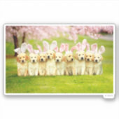 Row of Puppy Bunnies シール (正面)