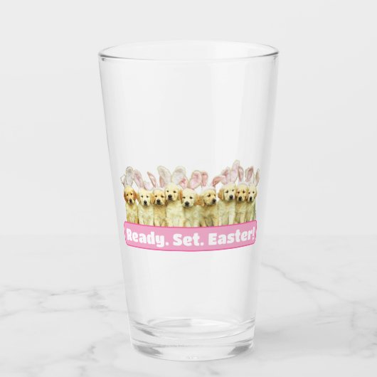 Row of Puppy Bunnies タンブラーグラス (正面)