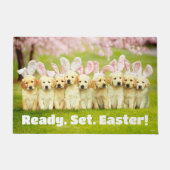 Row of Puppy Bunnies ドアマット (正面)