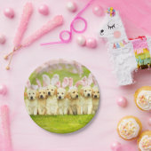 Row of Puppy Bunnies ペーパープレート (パーティー)