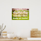 Row of Puppy Bunnies ポスター (キッチン)