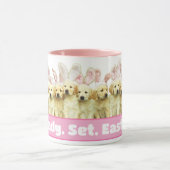 Row of Puppy Bunnies マグカップ (中央)