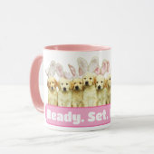 Row of Puppy Bunnies マグカップ (正面左)