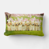 Row of Puppy Bunnies ランバークッション (正面)