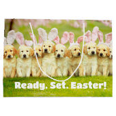 Row of Puppy Bunnies ラージペーパーバッグ (裏面)