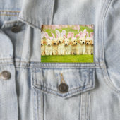 Row of Puppy Bunnies 缶バッジ (インサイチュ)