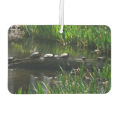 Row of Turtlesグリーン自然写真 カーエアーフレッシュナー (裏面)