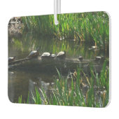 Row of Turtlesグリーン自然写真 カーエアーフレッシュナー (左)