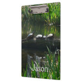 Row of Turtlesグリーン自然写真 クリップボード (左)