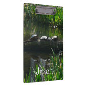 Row of Turtlesグリーン自然写真 クリップボード (右)