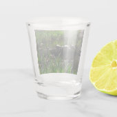 Row of Turtlesグリーン自然写真 ショットグラス (裏面)