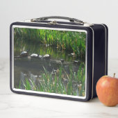 Row of Turtlesグリーン自然写真 メタルランチボックス (インサイチュ)