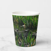 Row of Turtlesグリーン自然写真 紙コップ (裏面)