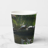 Row of Turtlesグリーン自然写真 紙コップ (正面)