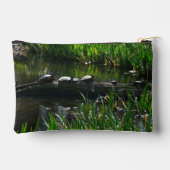 Row of Turtles Green Nature Photo アクセサリーポーチ (裏面)
