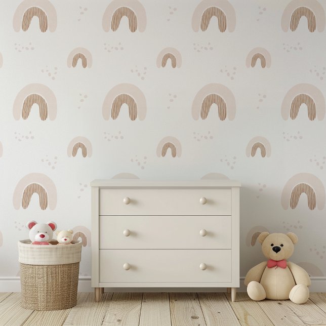 ROWANかわいい女ユニークの子ピンクボホレインボー子供部屋 壁紙 (クリエイターアップロード済み)