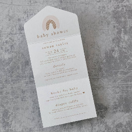 ROWANガールボホレインボーおむつラッフルベビーシャワー オールインワン招待状