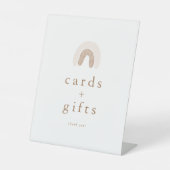 ROWANガールボホ虹の赤ちゃんシャワーカードギフト 台座サイン (正面)