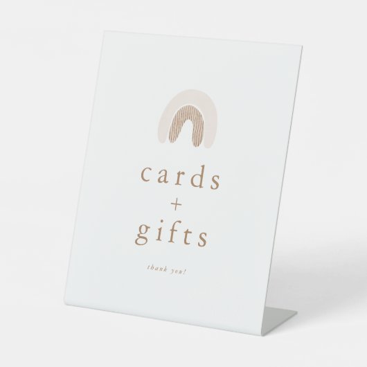 ROWANガールボホ虹の赤ちゃんシャワーカードギフト 台座サイン (正面)