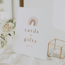 ROWANガールボホ虹の赤ちゃんシャワーカードギフト 台座サイン