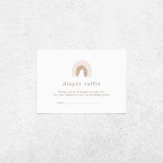 ROWANガールBOHOレインボーベビーシャワーおむつラッフル エンクロージャーカード