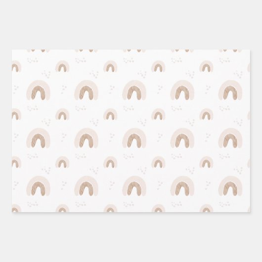 ROWANサマーガールピンクボホレインボーベビーシャワー ラッピングペーパーシート (正面)