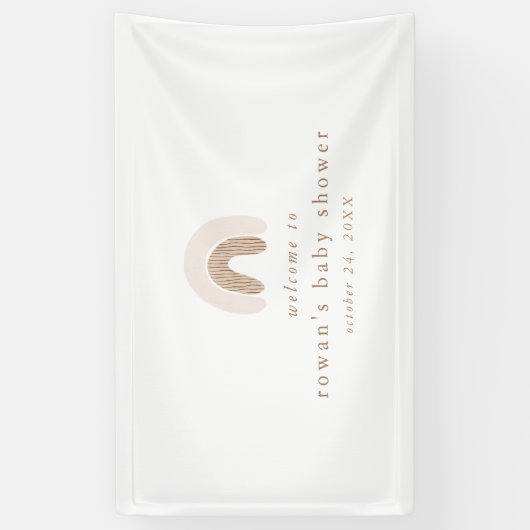 ROWANサマーガールピンクボホレインボーベビーシャワー 横断幕 (縦)