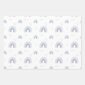 ROWANサマーボーイブルーボーホレインボーベビーシャワー ラッピングペーパーシート (正面)