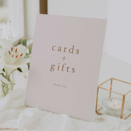 ROWANピンクと金ゴールドユニークカーシンプルドとギフト 台座サイン