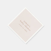 ROWANピンクと金ゴールド素朴シンプル赤ちゃんシャワー スタンダードカクテルナプキン (角)