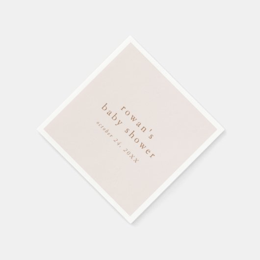 ROWANピンクと金ゴールド素朴シンプル赤ちゃんシャワー スタンダードカクテルナプキン (角)