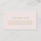 ROWANピンクユニークと金ゴールドボホシンプルベビーシャワー エンクロージャーカード (正面)