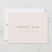 ROWANピンクユニーク金ゴールドミニマリストモダンシンプル サンキューカード (正面)