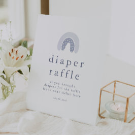 ROWANボーホレインボーベビーシャワーおむつラッフル 台座サイン