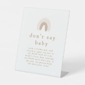 ROWAN女の子レインボー言わないベビーゲーム赤ちゃんシャワー 台座サイン (正面)