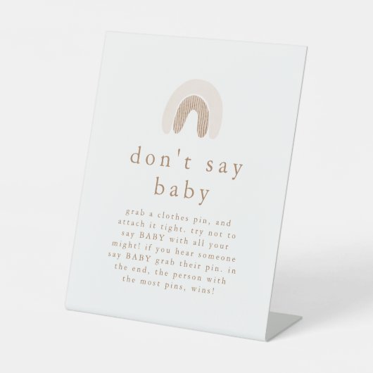 ROWAN女の子レインボー言わないベビーゲーム赤ちゃんシャワー 台座サイン (正面)