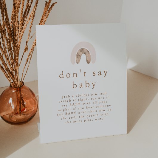 ROWAN女の子レインボー言わないベビーゲーム赤ちゃんシャワー 台座サイン