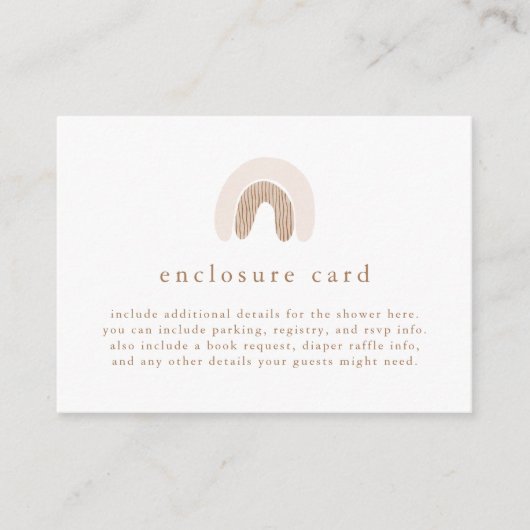 ROWAN春ガールピンクボホレインボーベビーシャワー エンクロージャーカード (正面)