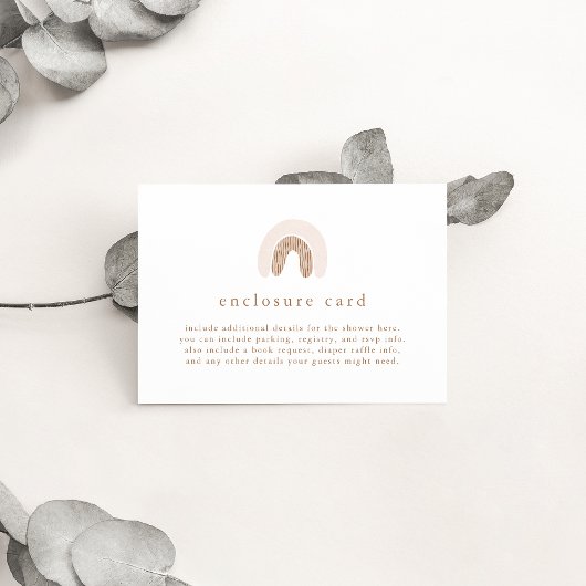 ROWAN春ガールピンクボホレインボーベビーシャワー エンクロージャーカード