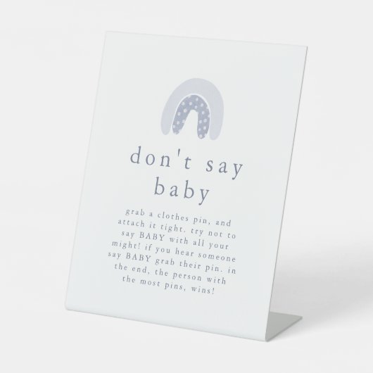 ROWAN男の子レインボー言わないベビーゲーム赤ちゃんシャワー 台座サイン (正面)