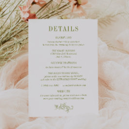ROWAN Botanical Wedding Details Card 招待状