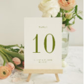 ROWAN Green Wedding Table Number Card 招待状