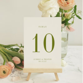 ROWAN Green Wedding Table Number Card 招待状