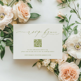 ROWAN Minimalist Wedding QR Code 出欠カード