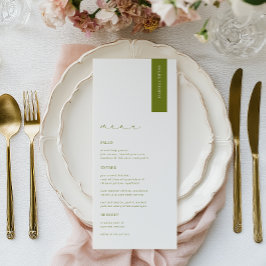 ROWAN Modern Wedding Place Card メニュー