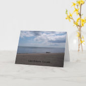 rowboat at Lake Ontario greeting card カード (黄色い花)
